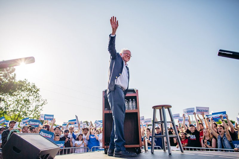 Bernie Sanders at a rally